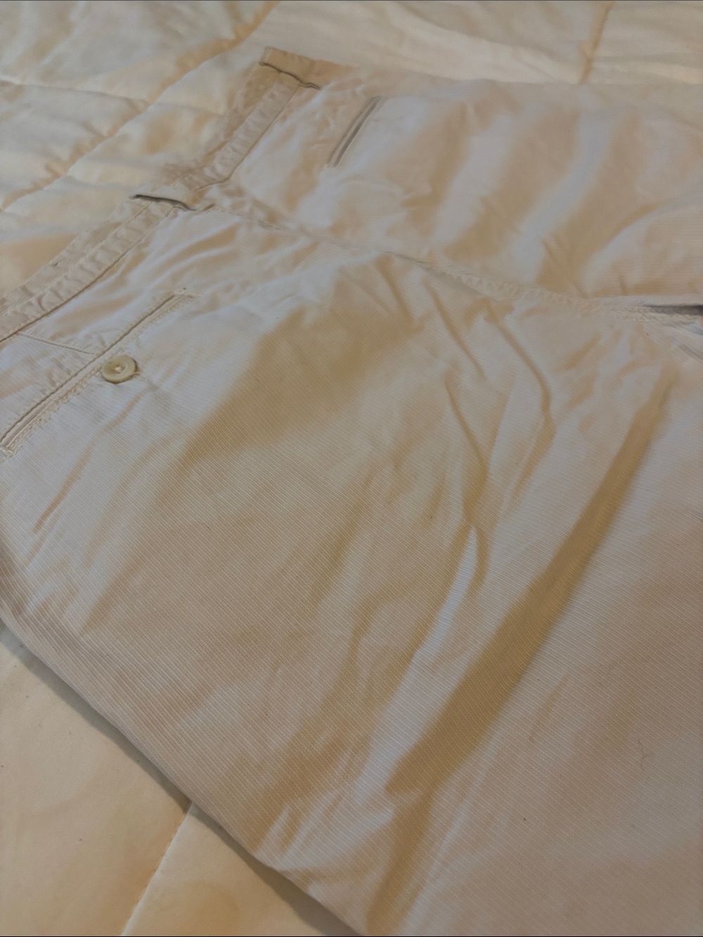 Michael Brandon Men's Light Cream Flat Front Shorts - Picture 7 of 7